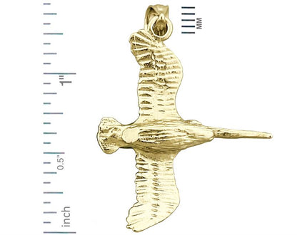 14K Gold Flying Pelican Pendant