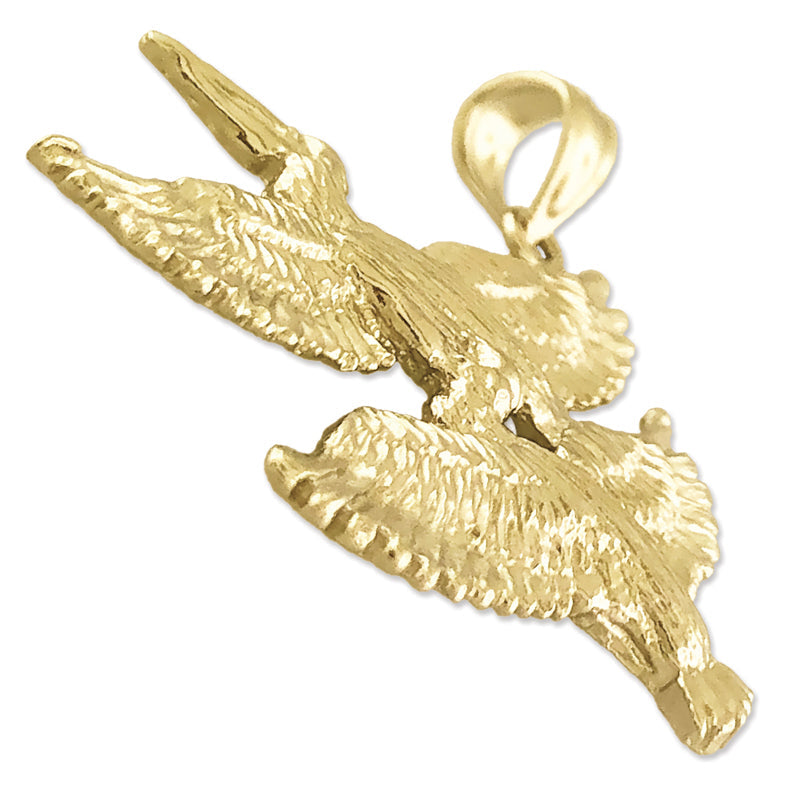 14K Gold Two Pelicans Pendant