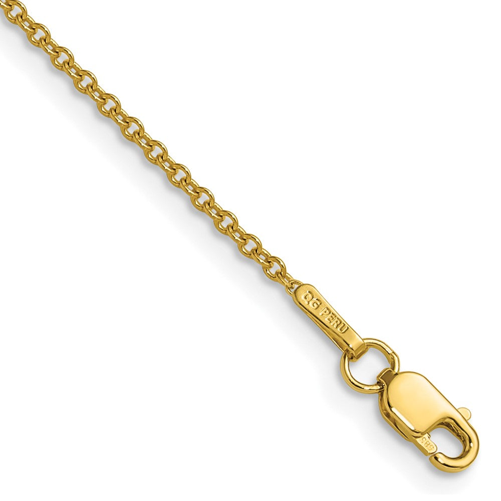 14K Yellow Gold 1.5mm Cable 22 Inch Chain