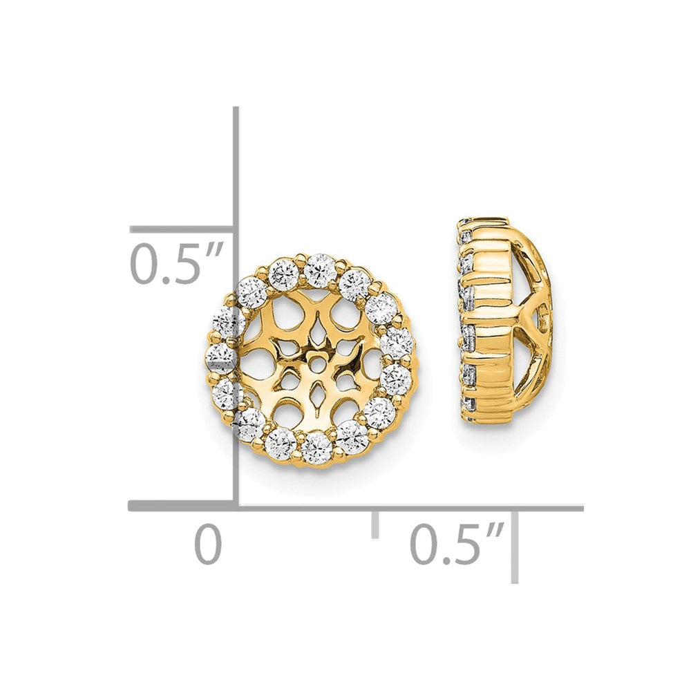 14K Yellow Gold 1/2 carat Diamond Circle Earring Jackets
