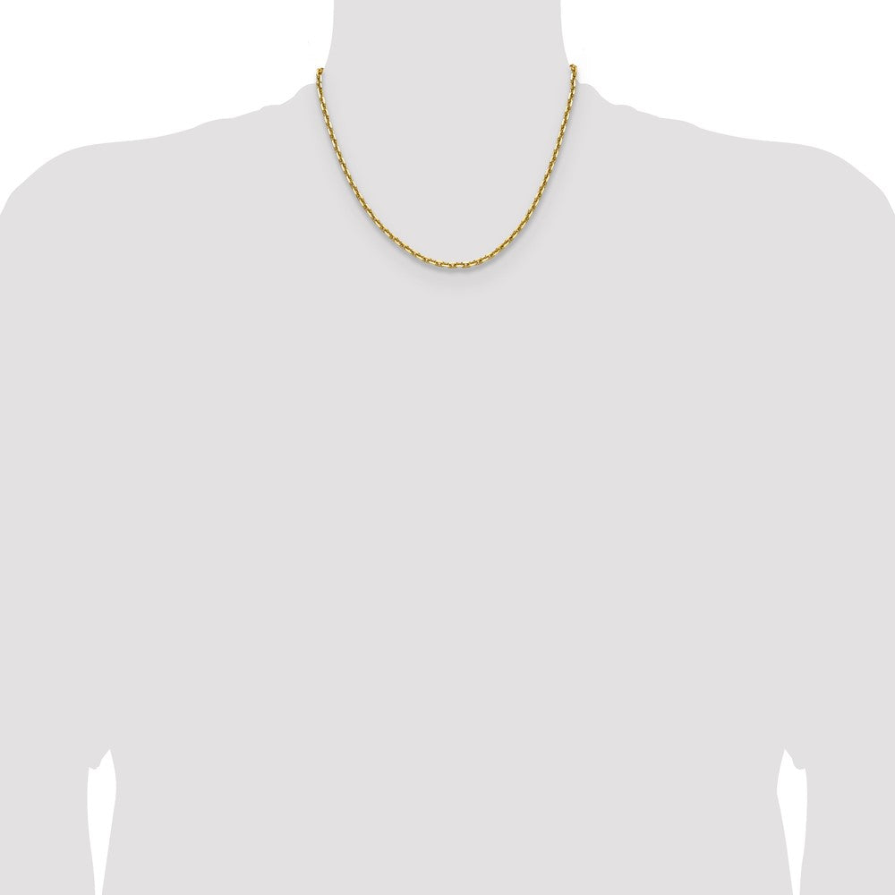 14K Yellow Gold 3.90mm D/C French Link 18 Inch Chain