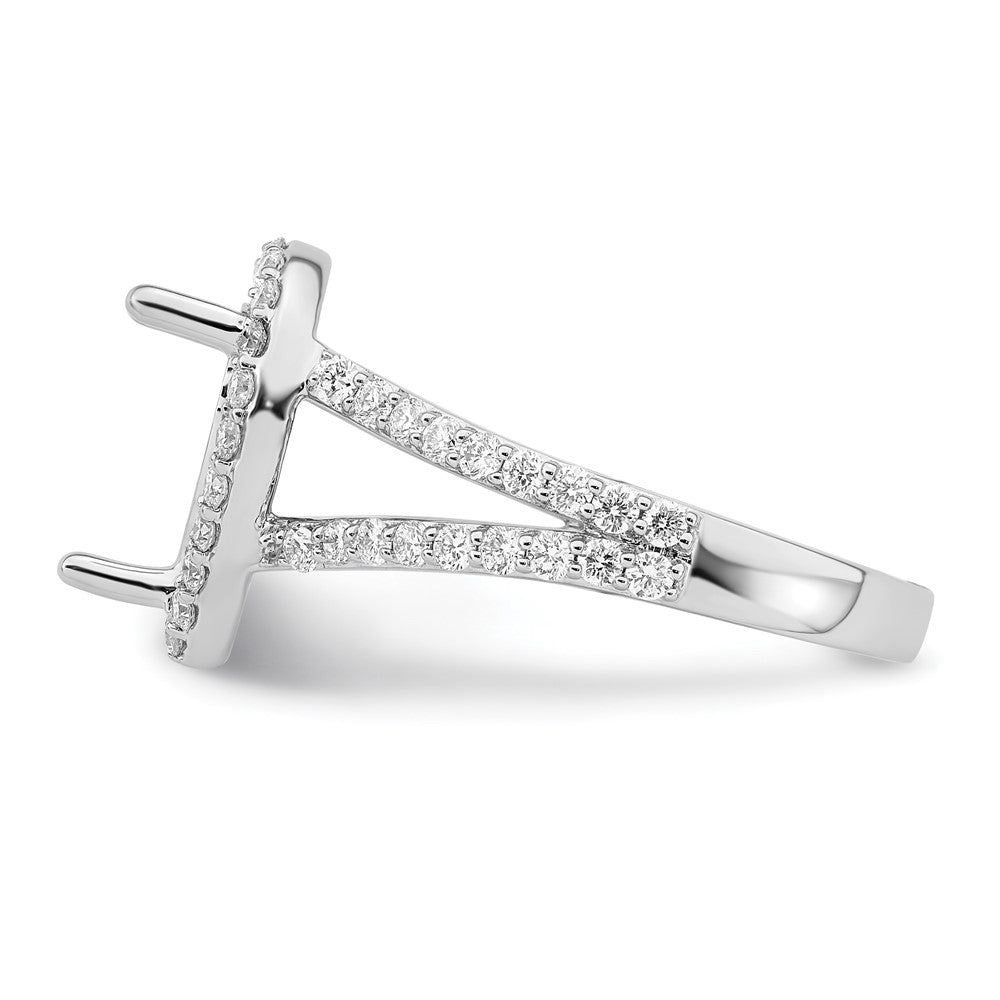 True Origin 14K White Gold 5/8 carat Lab Grown Diamond VS+ F+ Semi-Mount Pear Halo Engagement Ring