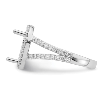 True Origin 14K White Gold 5/8 carat Lab Grown Diamond VS+ F+ Semi-Mount Pear Halo Engagement Ring