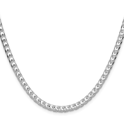 Sterling Silver 4.7mm D/C Square Franco 30 Inch Chain