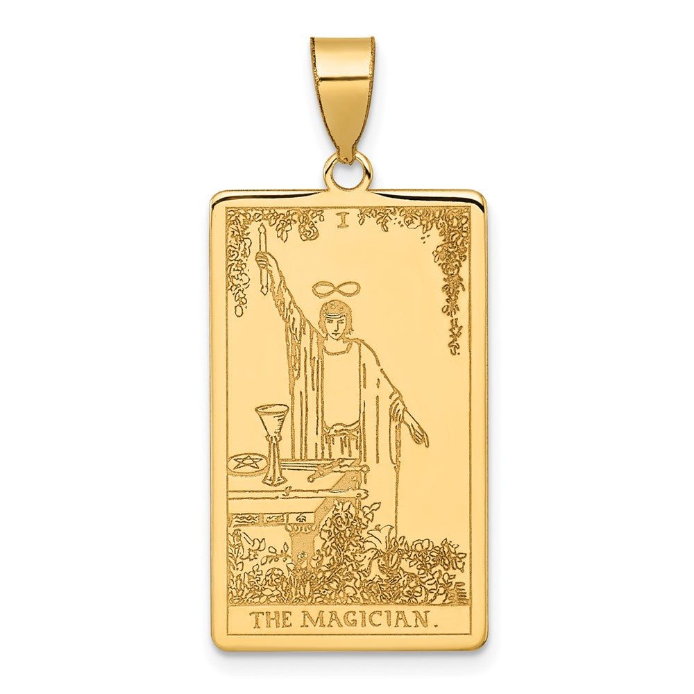 14K Yellow Gold The Magician Tarot Card Pendant