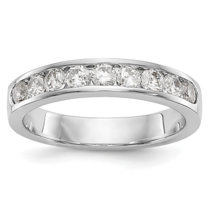 Platinum 9-Stone 7/8 carat Round Diamond Complete Channel Wedding Band Ring