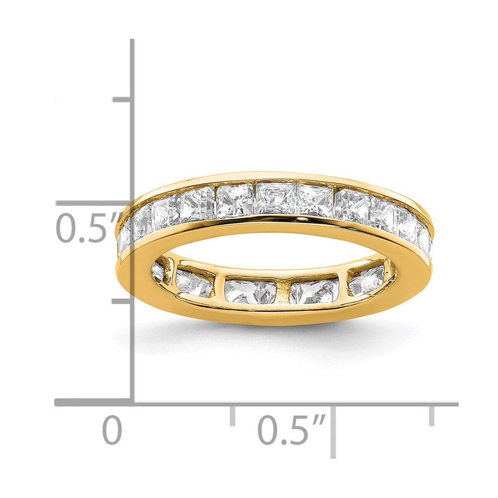 14K Yellow Gold Polished Size 5 Channel-set 2 carat Princess Diamond Complete Eternity Wedding Band Ring