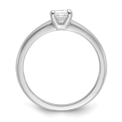 14K White Gold 1/2 carat Lab Grown Diamond VS+ F+ Princess Complete Solitaire Engagement Ring