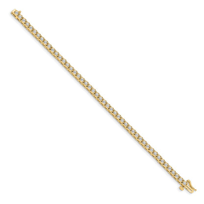 14K Yellow Gold Complete 2 carat Diamond Illusion Setting 7 Inch Tennis Bracelet