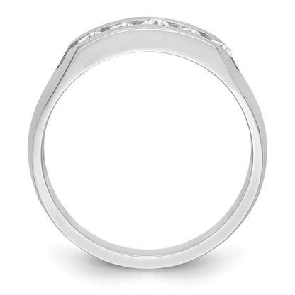 True Origin 14K White Gold Men's 1/2 carat Lab Grown Diamond VS/SI  D E F  5 Stone Channel Wedding Band Ring