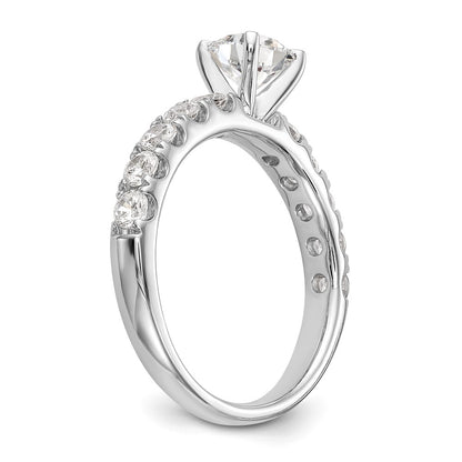 True Origin 14K White Gold 3/4 carat Lab Grown Diamond VS+ F+ Semi-Mount Peg Set Engagement Ring
