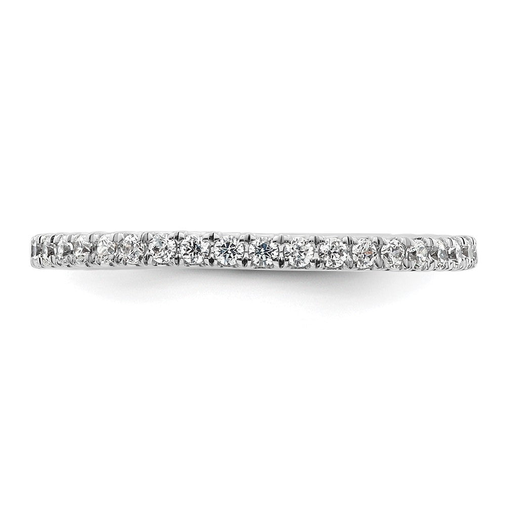 14K White Gold Polished Size 8.5 U-Shared Prong 1/2 carat Diamond Complete Eternity Wedding Band Ring