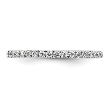 14K White Gold Polished Size 8.5 U-Shared Prong 1/2 carat Diamond Complete Eternity Wedding Band Ring