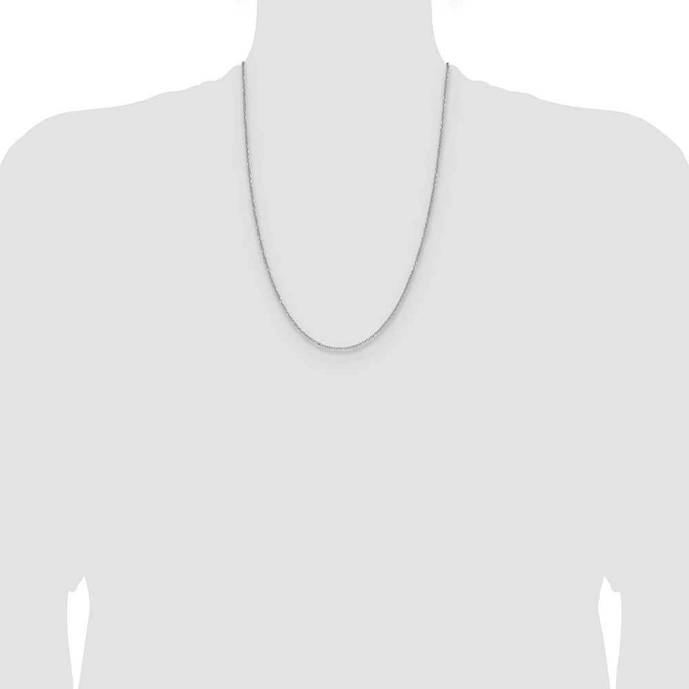 14K White Gold 1.4mm D/C Forzantine Cable 24 Inch Chain