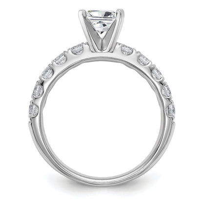 14K White Gold Certified 1 3/4 carat Lab Grown Diamond VS+ F+ Princess Complete Engagement Ring