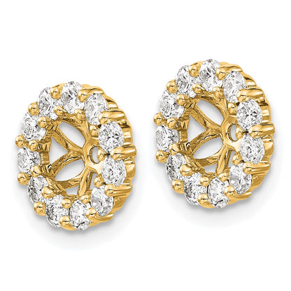 14K Yellow Gold 1 carat Diamond Circle Earring Jackets