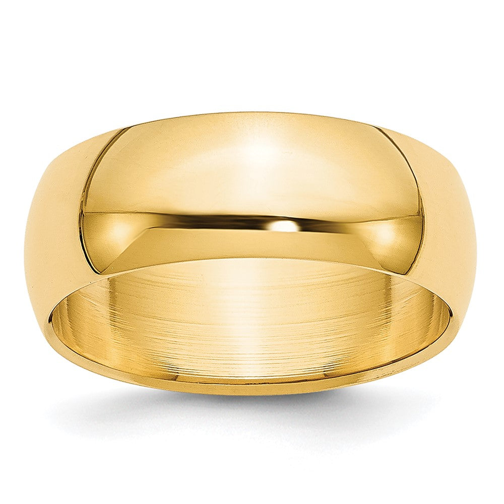 14K Yellow Gold 6.5mm LTW Half Round Wedding Band Ring