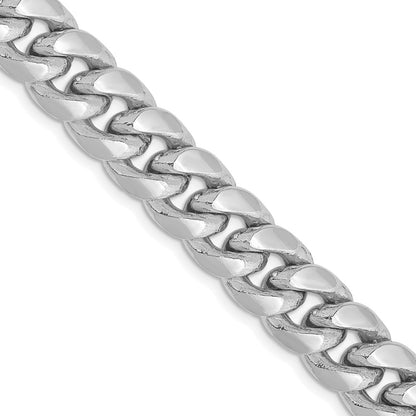 14K White Gold 9.3mm Semi-Solid Miami Cuban 26 Inch Chain