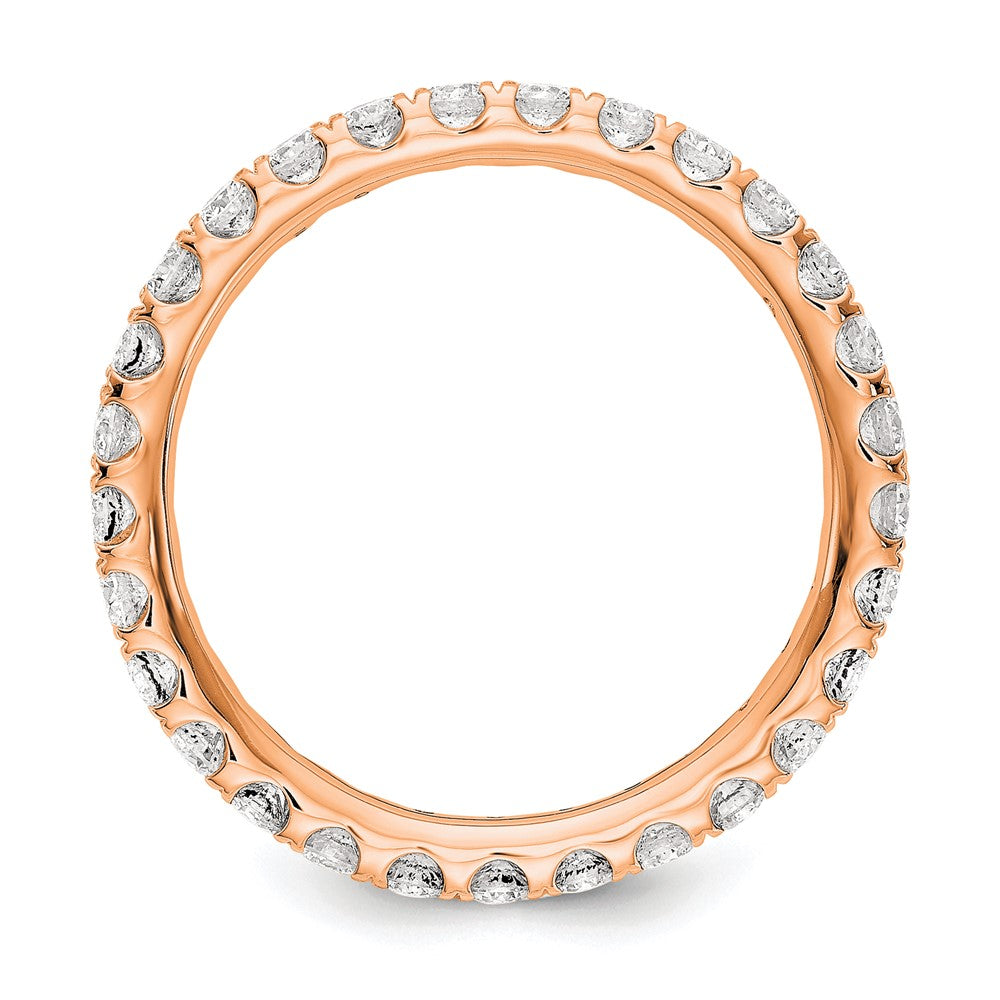 True Origin 14K Rose Gold 1 carat Lab Grown Diamond VS+ F+ Size 7.5 Complete Eternity Wedding Band Ring