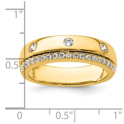 True Origin 14K Yellow Gold Men's 1/2 carat Lab Grown Diamond VS+ F+ Complete Wedding Band Ring