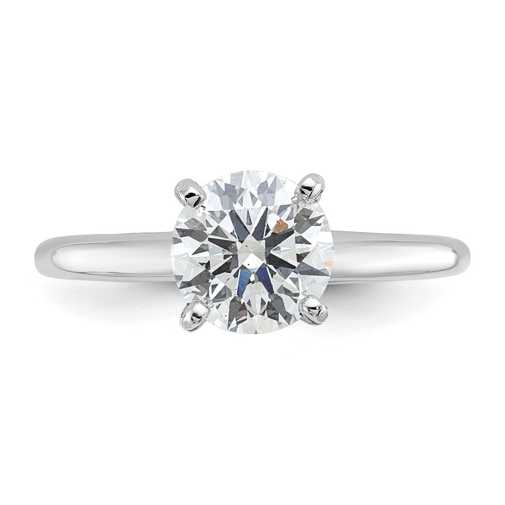 14K White Gold 1 1/2 carat Certified Lab Grown Diamond VS+ F+ Round Complete Solitaire Engagement Ring