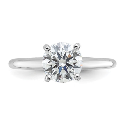 14K White Gold 1 1/2 carat Certified Lab Grown Diamond VS+ F+ Round Complete Solitaire Engagement Ring