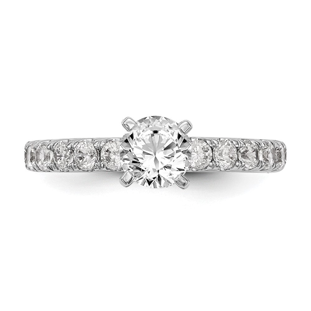 14K White Gold Peg Set 5/8 carat Diamond Semi-mount Engagement Ring