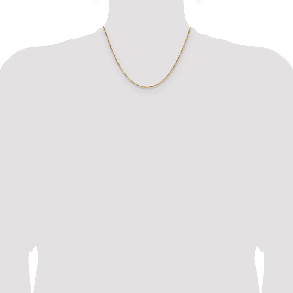 14K Yellow Gold 1.4mm D/C Forzantine Cable 18 Inch Chain