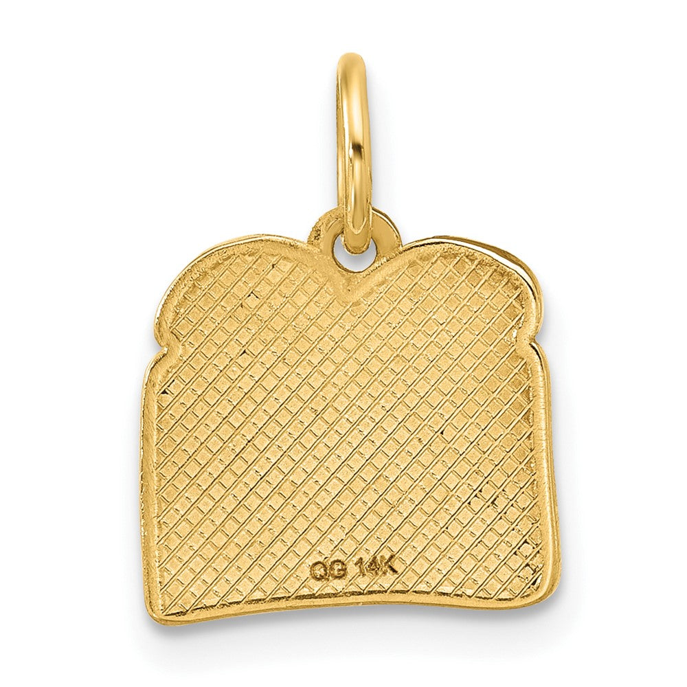 14K Yellow Gold Red Enameled Fancy Toast and Jam Charm