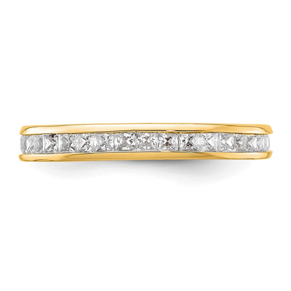 14K Yellow Gold Polished Size 6.5 Channel-set 1 carat Princess Diamond Complete Eternity Wedding Band Ring
