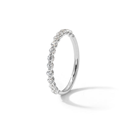 True Origin 14K White Gold 1/2 carat Lab Grown Diamond VS+ F+ Complete Wedding Band Ring