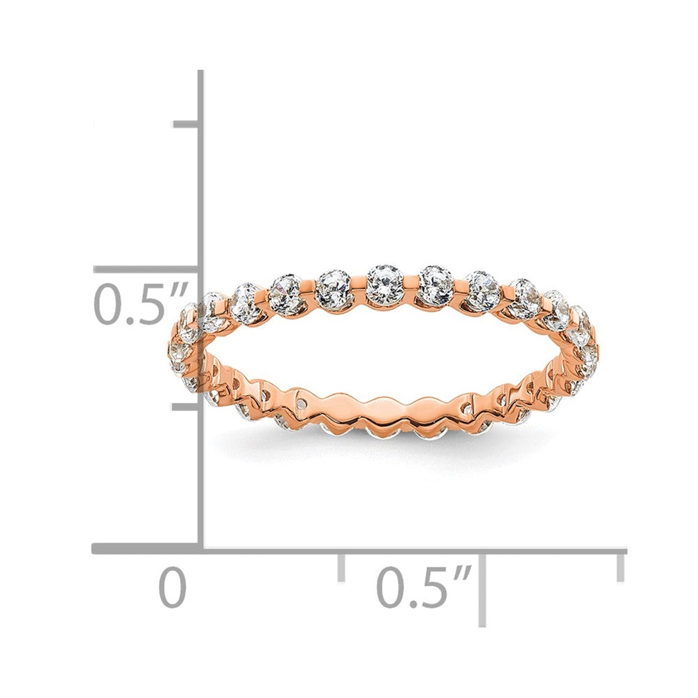 True Origin 14K Rose Gold 7/8 carat Lab Grown Diamond VS+ F+ Size 6 Complete Eternity Wedding Band Ring