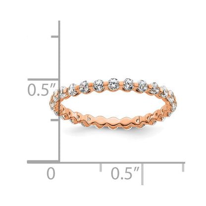 True Origin 14K Rose Gold 7/8 carat Lab Grown Diamond VS+ F+ Size 6 Complete Eternity Wedding Band Ring