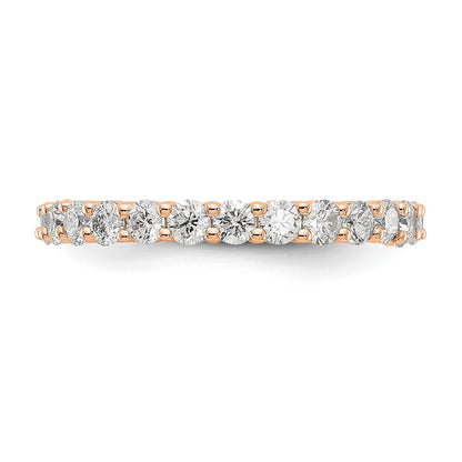 14K Rose Gold 1.5CT Shared Prong Diamond Eternity Wedding Band Ring