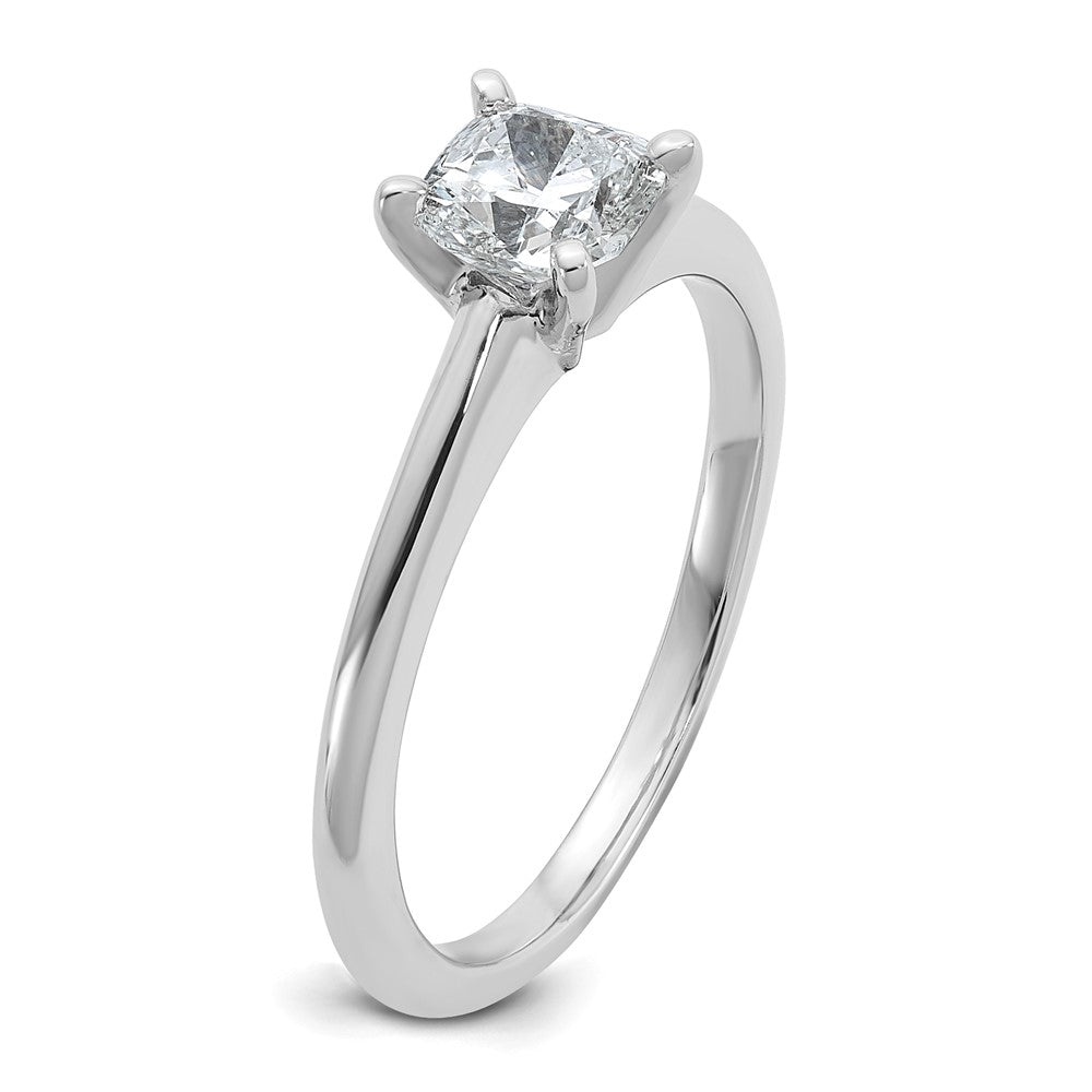 14K White Gold 3/4 carat Certified Lab Grown Diamond VS+ F+ Cushion Complete Solitaire Engagement Ring