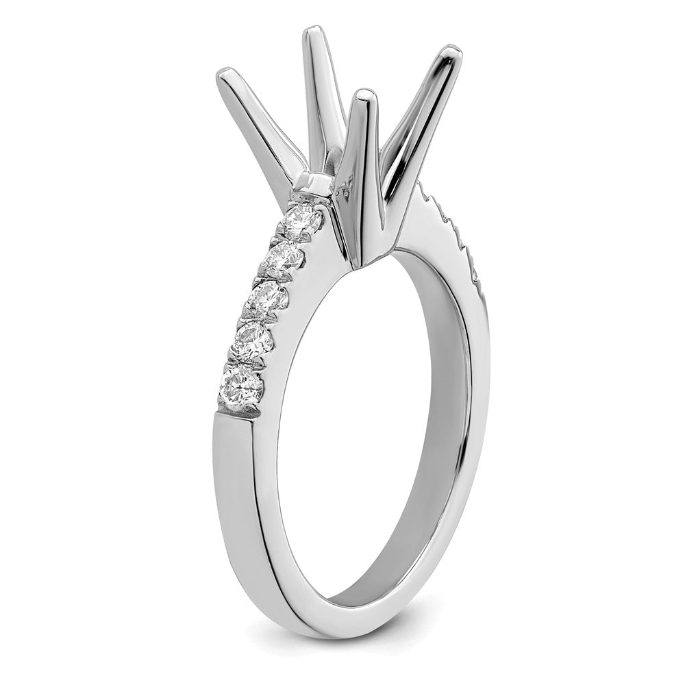 True Origin 14K White Gold 3/8 carat Lab Grown Diamond VS+ F+ Semi-Mount Round Engagement Ring