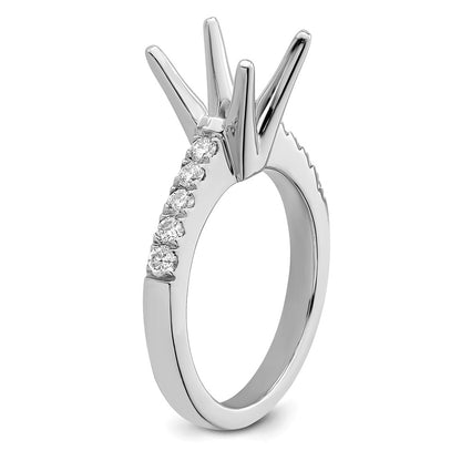 True Origin 14K White Gold 3/8 carat Lab Grown Diamond VS+ F+ Semi-Mount Round Engagement Ring