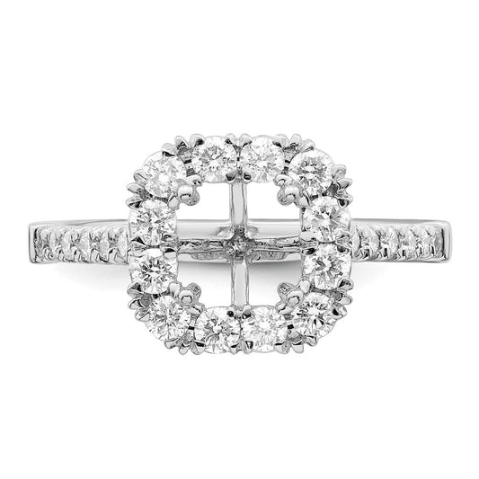 True Origin 14K White Gold 3/4 carat Lab Grown Diamond VS+ F+ Semi-Mount Asscher Halo Engagement Ring
