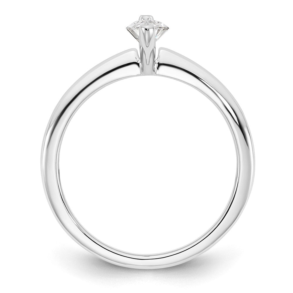 14K White Gold 1/2 carat Certified Lab Grown Diamond VS+ F+ Marquise Solitaire Complete Engagement Ring