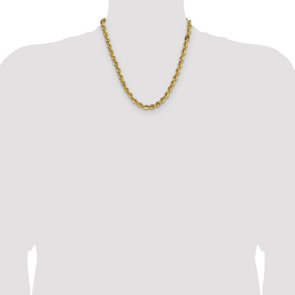 14K Yellow Gold 7.5mm Regular Rope 20 Inch Chain