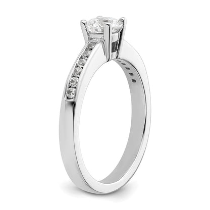 14K White Gold 3/4 carat Lab Grown Diamond VS/SI+ G+ Round Complete Channel Set Shared Prong Engagement Ring