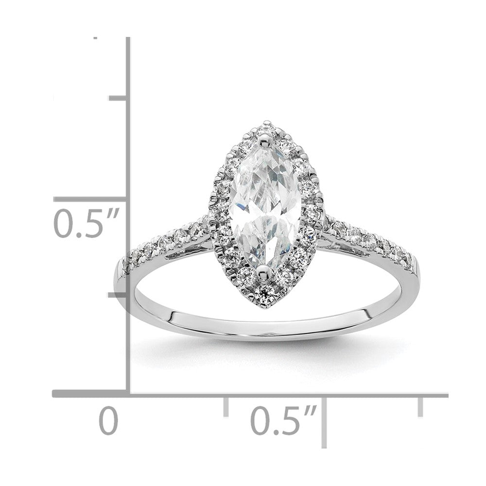 14K White Gold Halo (Holds 3/4 carat (9.0x4.5mm) Marquise Center) 1/3 carat Diamond Semi-mount Engagement Ring