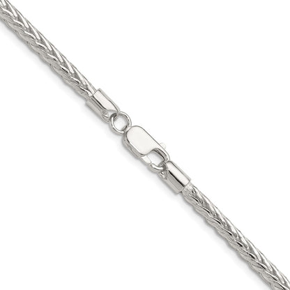 Sterling Silver 3.8mm Diamond-cut Round Franco 24 Inch Chain