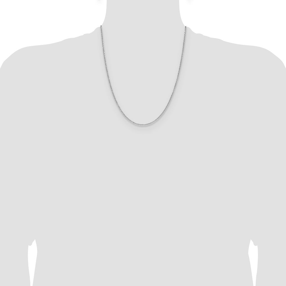 14K White Gold 1.4mm D/C Forzantine Cable 22 Inch Chain