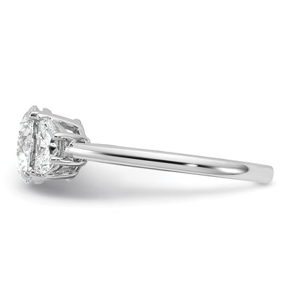 14K White Gold 2 carat Certified Lab Grown Diamond VS/SI+ G+ Round Complete Three Stone Engagement Ring