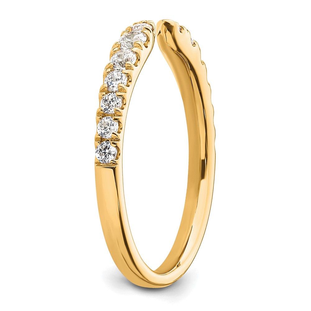 True Origin 14K Yellow Gold 3/8 carat Lab Grown Diamond VS+ F+ Complete Wedding Band Ring