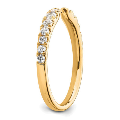 True Origin 14K Yellow Gold 3/8 carat Lab Grown Diamond VS+ F+ Complete Wedding Band Ring