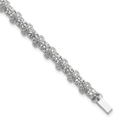 14K White Gold 7 3/4 carat Lab Grown Diamond VS/SI+ G+ Complete Fashion Tennis Bracelet