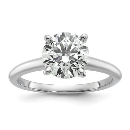 14K White Gold 2 carat Certified Lab Grown Diamond VS+ F+ Round Complete Solitaire Engagement Ring