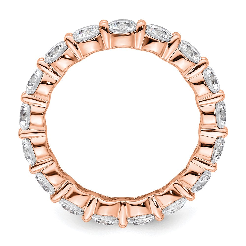 14K Rose Gold Polished Size 8.5 Shared Prong 4 carat Diamond Complete Eternity Wedding Band Ring